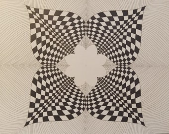 Four of Spades: large geometric drawing