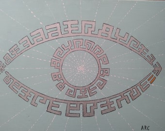 All Seeing Eye- Small acrylic painting
