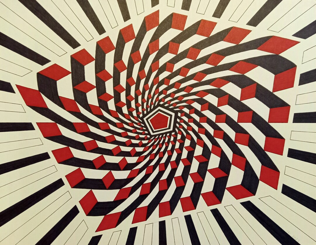 The Pentagon: Large Geometric Drawing - Etsy