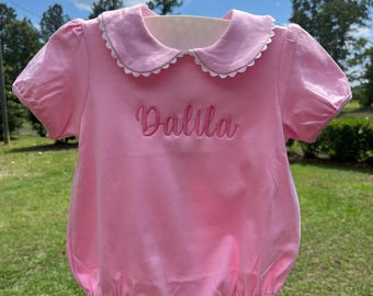 Personalized Pink Ric Rac Collar bubble