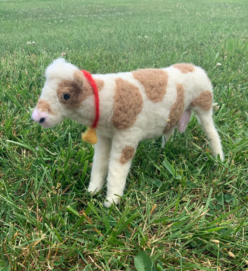 Needle felted cow | Etsy