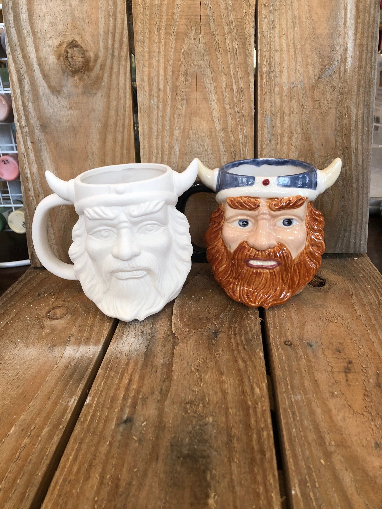 Viking Mug / DIY Viking Ceramic Mug / Unpainted Bisque / Etsy