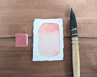 WATERMELON handmade watercolour paint | warm red pink artisan handcrafted watercolors | gift for artists or painters | half pans | full pans