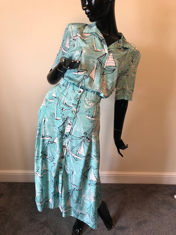 1980’s Jacques Vert boat print blouse and matching