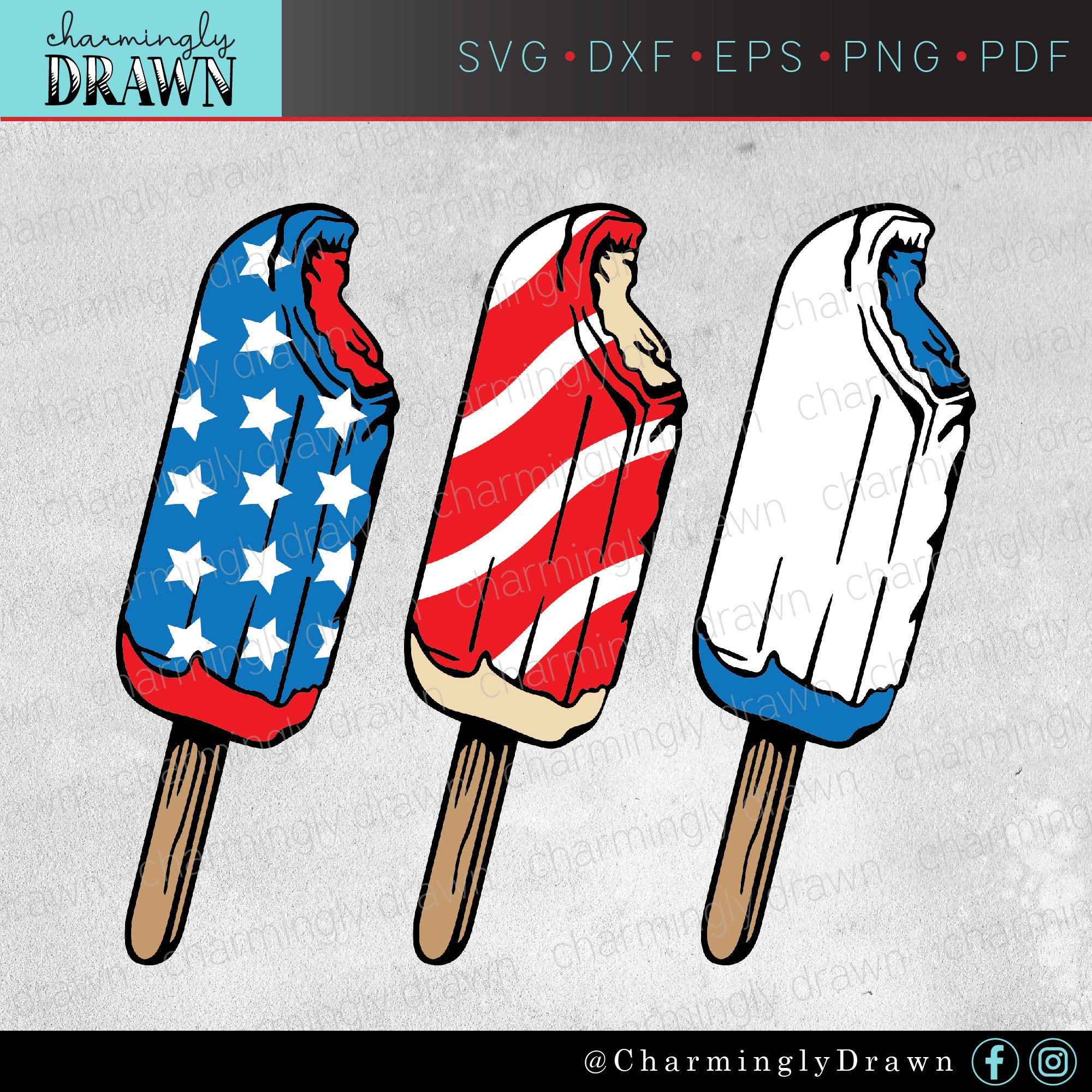Patriotic Popsicle SVG Red White and Blue USA Popsicle SVG - Etsy México