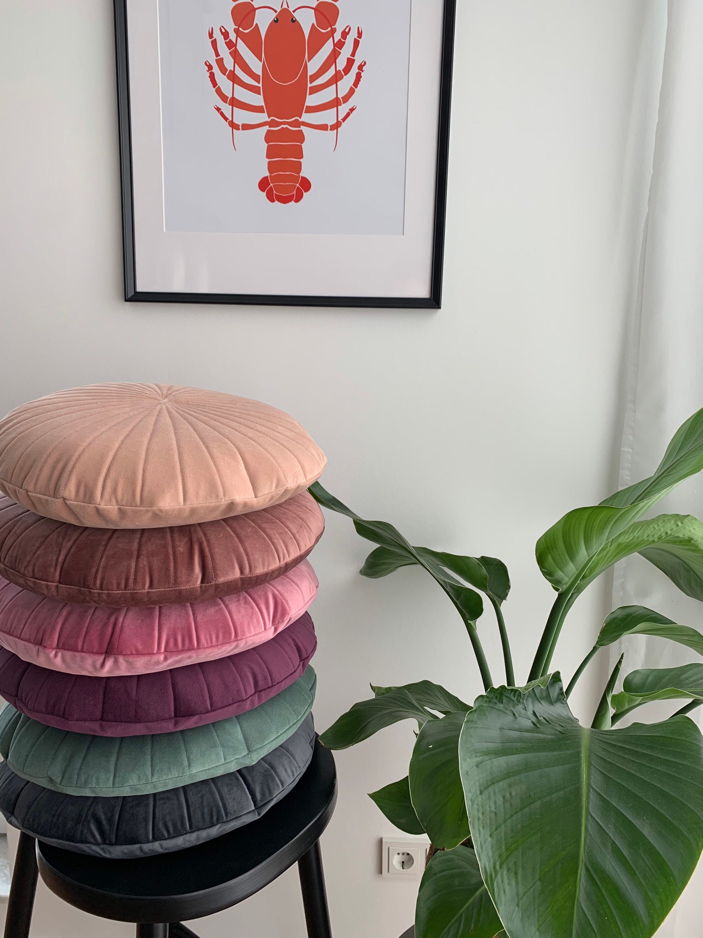 Oreillers en Velours, Oreillers Ronds, Décoratifs