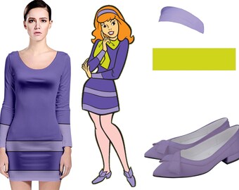 long sleeve purple dress like daphne
