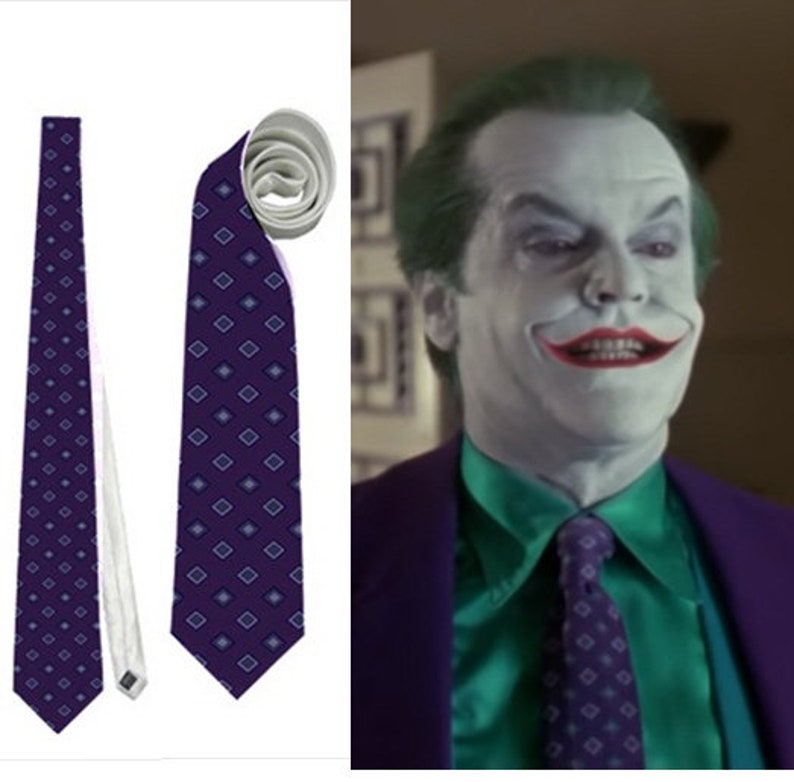 Tie Joker Necktie From Batman 89 Nicholson Jack Napier Cosplay | Etsy