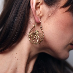 Brass Earring - Geometric Earrings - Brass Jewelry - Tribal Earrings - Ethno Earrings - Festival Jewelry - Indian Earrings
