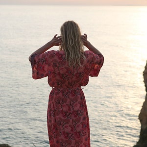 Robe kimono, robe de chambre, kimono vintage, robe de mariée, kimono Boho, vêtements de détente image 3