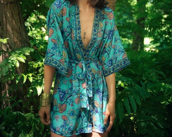 Elegante Kimono Robe, Morgenmantel, Vintage Kimono, Brautrobe, Boho Kimono, Loungewear