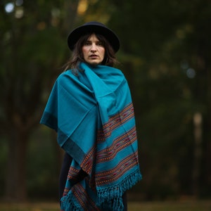 Fairtrade unique pieces for cozy moments wool scarf stole bohemian scarf Stole Rug Bohemian scarf image 1