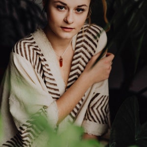 Stylish long Poncho.Poncho vest. Tribal.  Natural color Stola. Unisex.