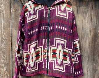 Colorful cozy winter jacket - handmade woolen jacket - hippie jacket - warm fleece jacket - festival jacket - vintage fashion