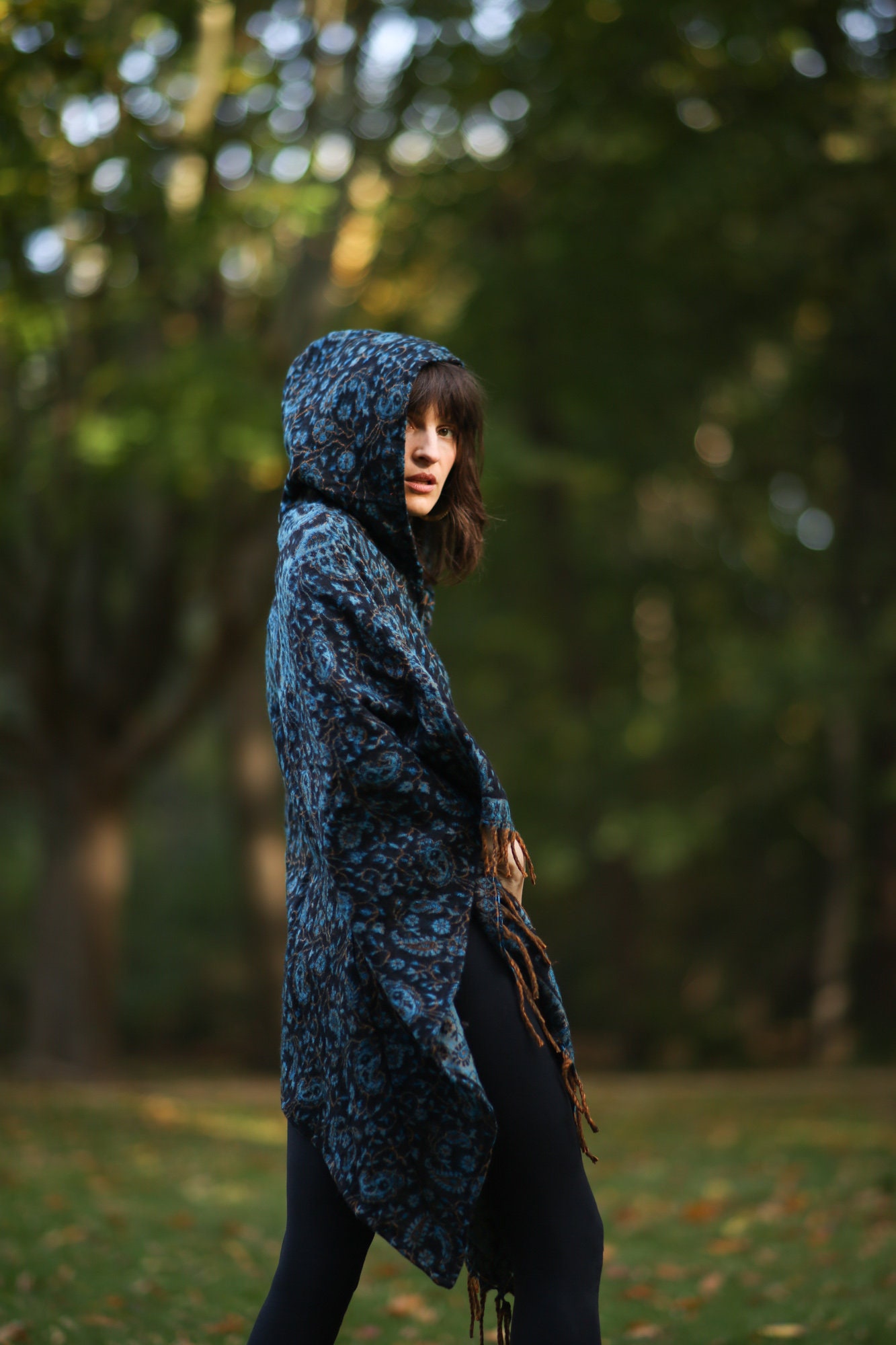 Wool Poncho. Hooded Poncho. Stylish Long Poncho. Unisex
