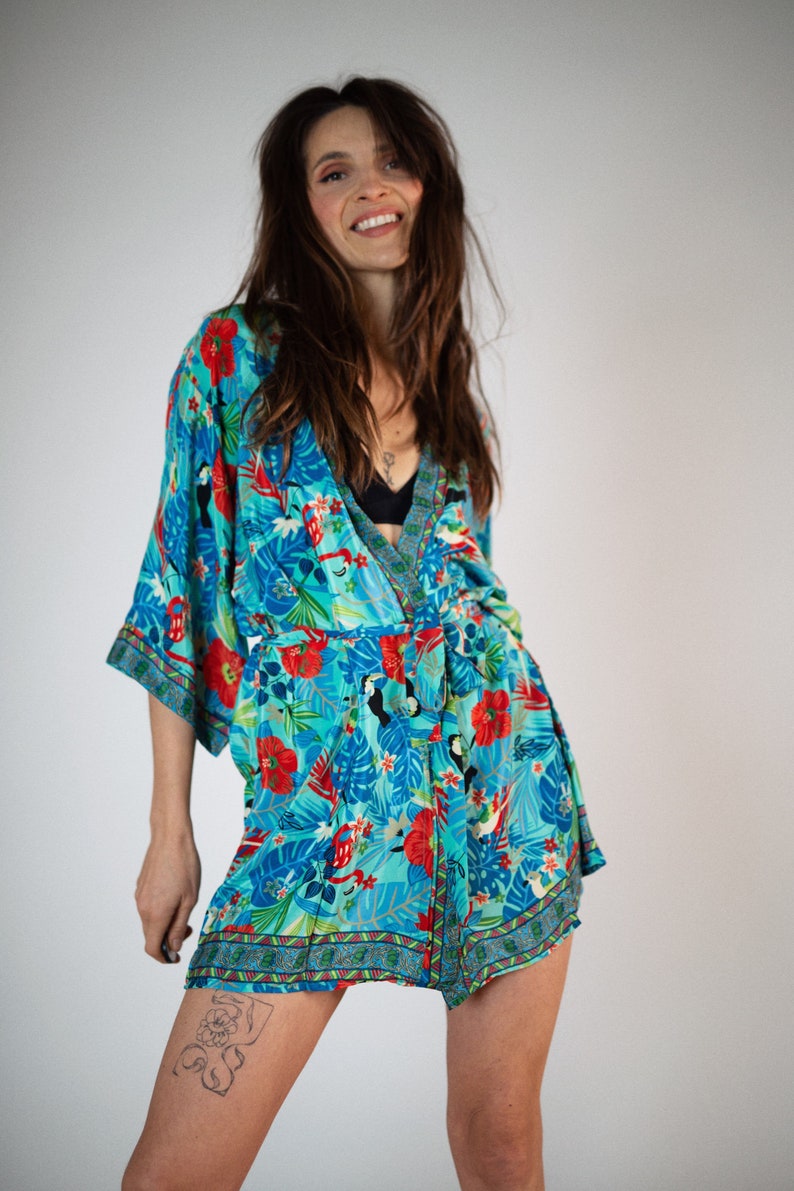 Robe Kimono, Robe de chambre, Kimono vintage, Robe de mariée, Boho Kimono, Loungewear image 8