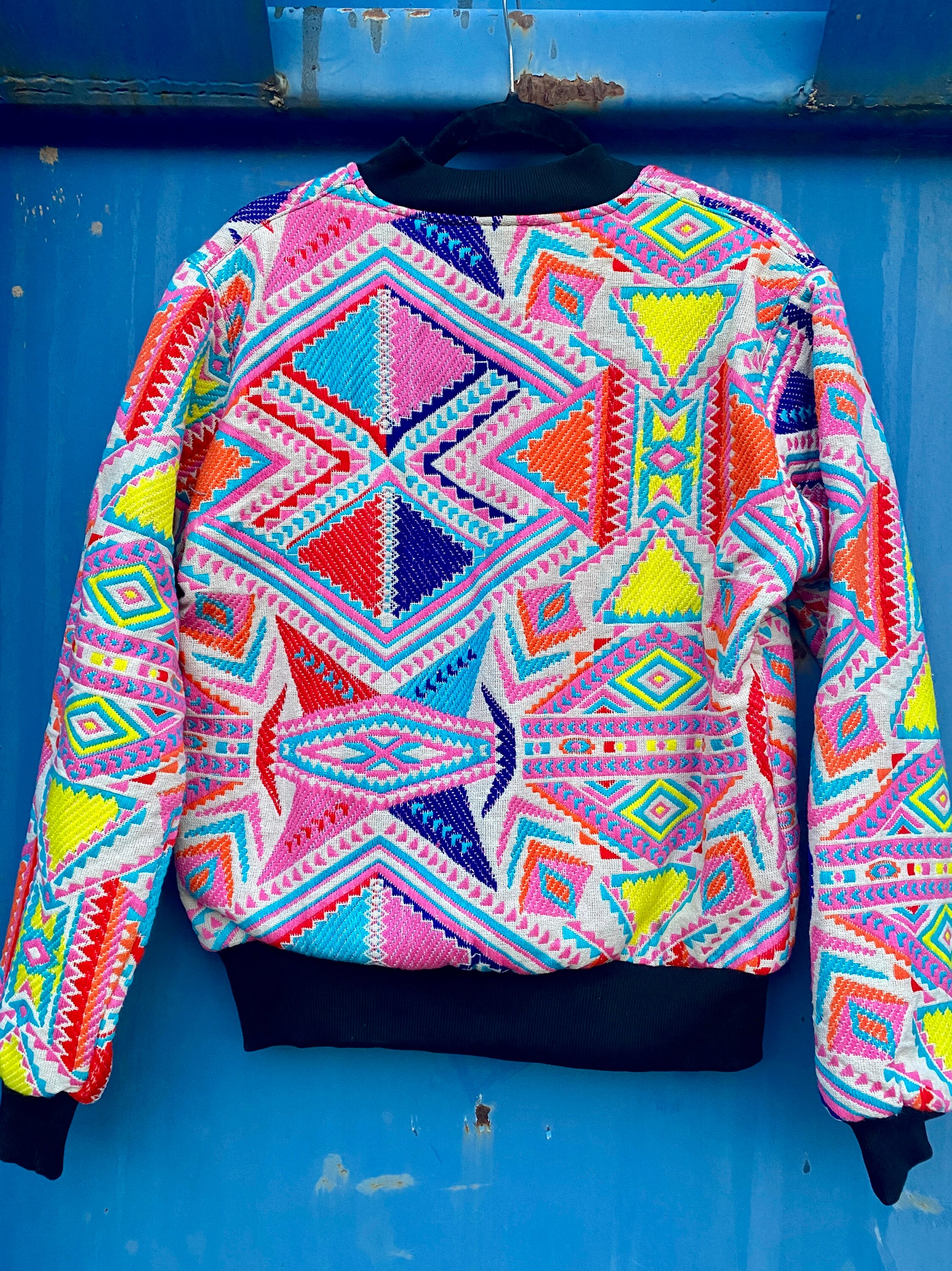 ジャケット・アウター 80s- field&stream native blanket coat Colorful Training Jacket - Vintage Jacket - Festival Jacket
