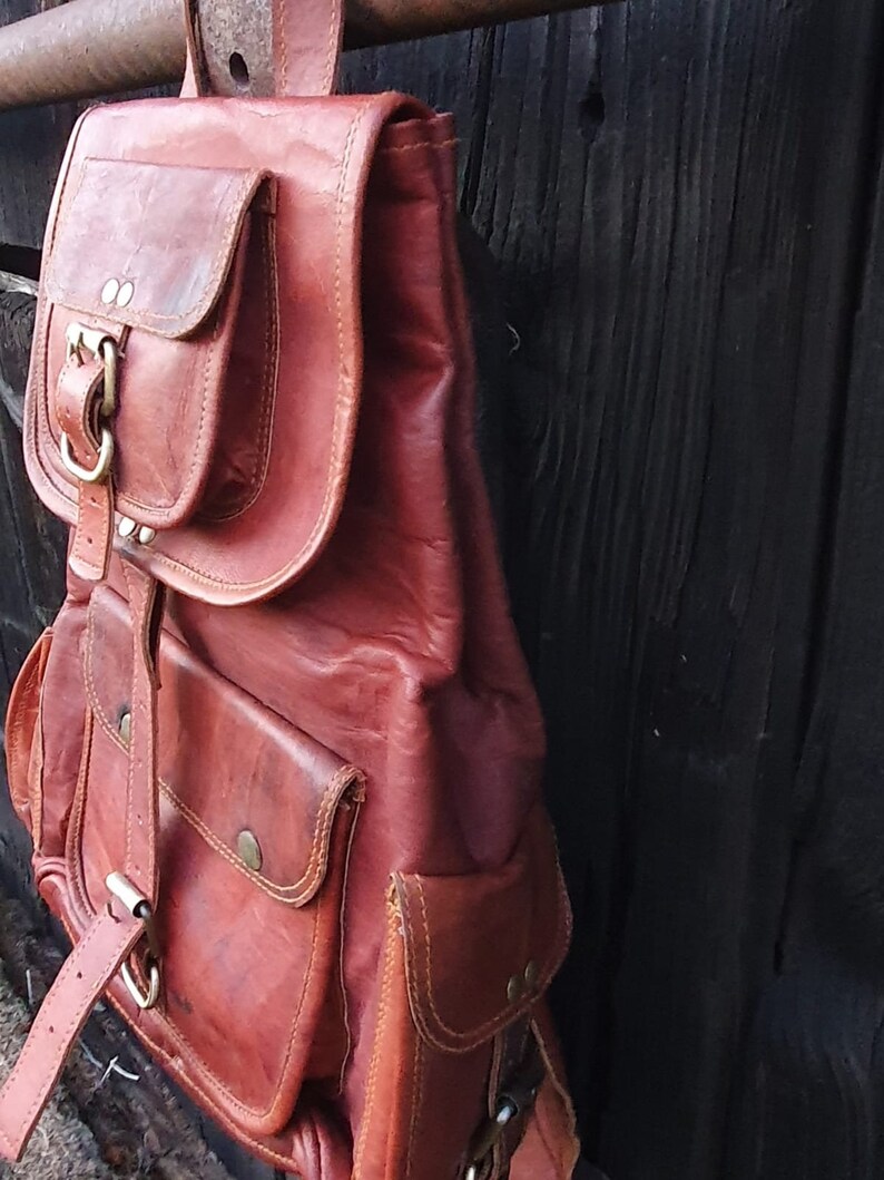 Vintage Backpack Backpack Leather Backpack Leather Bag