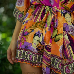 Robe kimono élégante, robe de chambre, kimono vintage, robe de mariée, kimono Boho, vêtements de détente Frida Kahlo I