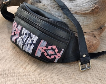 Stylish Leather Fanny Pack – Festival Hip Bag, Adjustable Belt Bag, Crossbody Waist Bag, Unisex Handmade Bum Bag