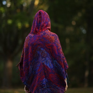 Colorful feel-good poncho: cozy comfort for cold days hooded poncho unisex cape festival poncho image 6