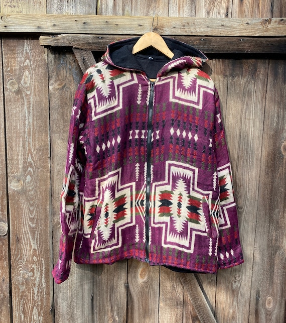 Fleecejacke - Festivaljacke - Bunte kuschelige Winterjacke - Handgemachte Wolljacke - Hippie Jacke - Rave Jacke