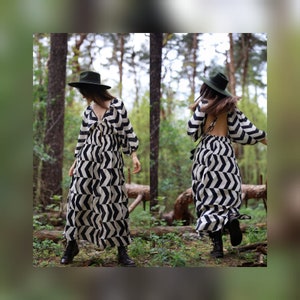 Long boho dress, boho chic, backless dress, boho dress, Ibiza style, ethnic style, African print dress, beach dress