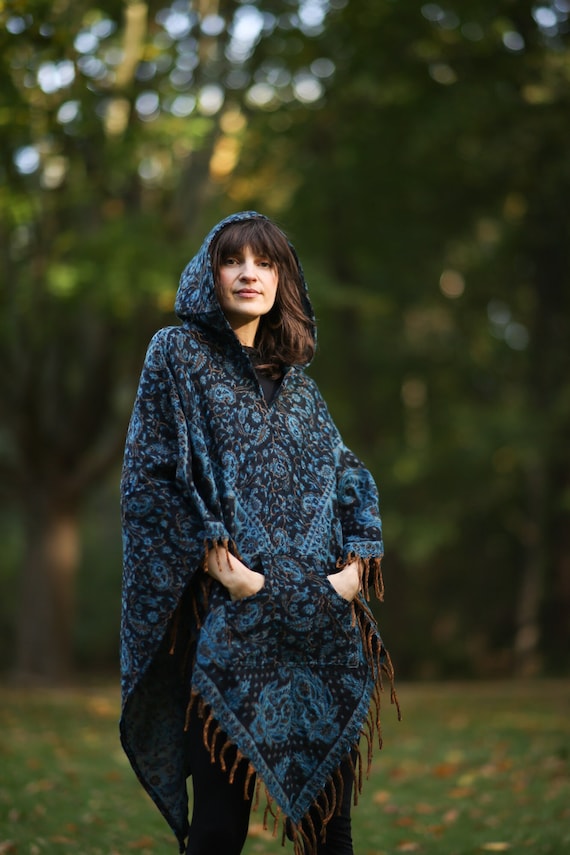Buy Wool Poncho. Hooded Poncho. Stylish Long Poncho. Unisex. Cape. Cape. Festival. Hippie Poncho. Online in India Etsy