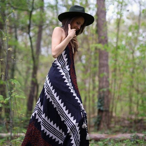 Long boho summer dress - flowy summer dress, beach dress - backless dress - festival dress