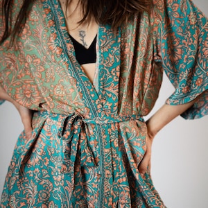 Robe Kimono, Robe de chambre, Kimono vintage, Robe de mariée, Boho Kimono, Loungewear image 9