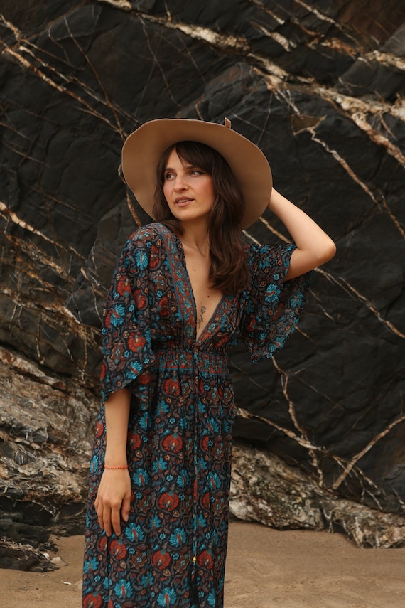 Boho Kleid Maxi langes Kleid Maxikleid Sommerkleid - Etsy Schweiz