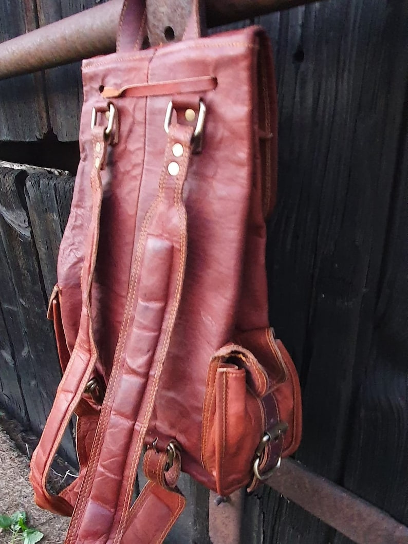 Vintage Backpack Backpack Leather Backpack Leather Bag