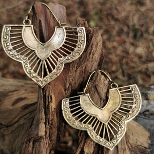 Brass Earring - Geometric Earrings - Brass Jewelry - Tribal Earrings - Ethno Earrings - Festival Jewelry - Indian Earrings