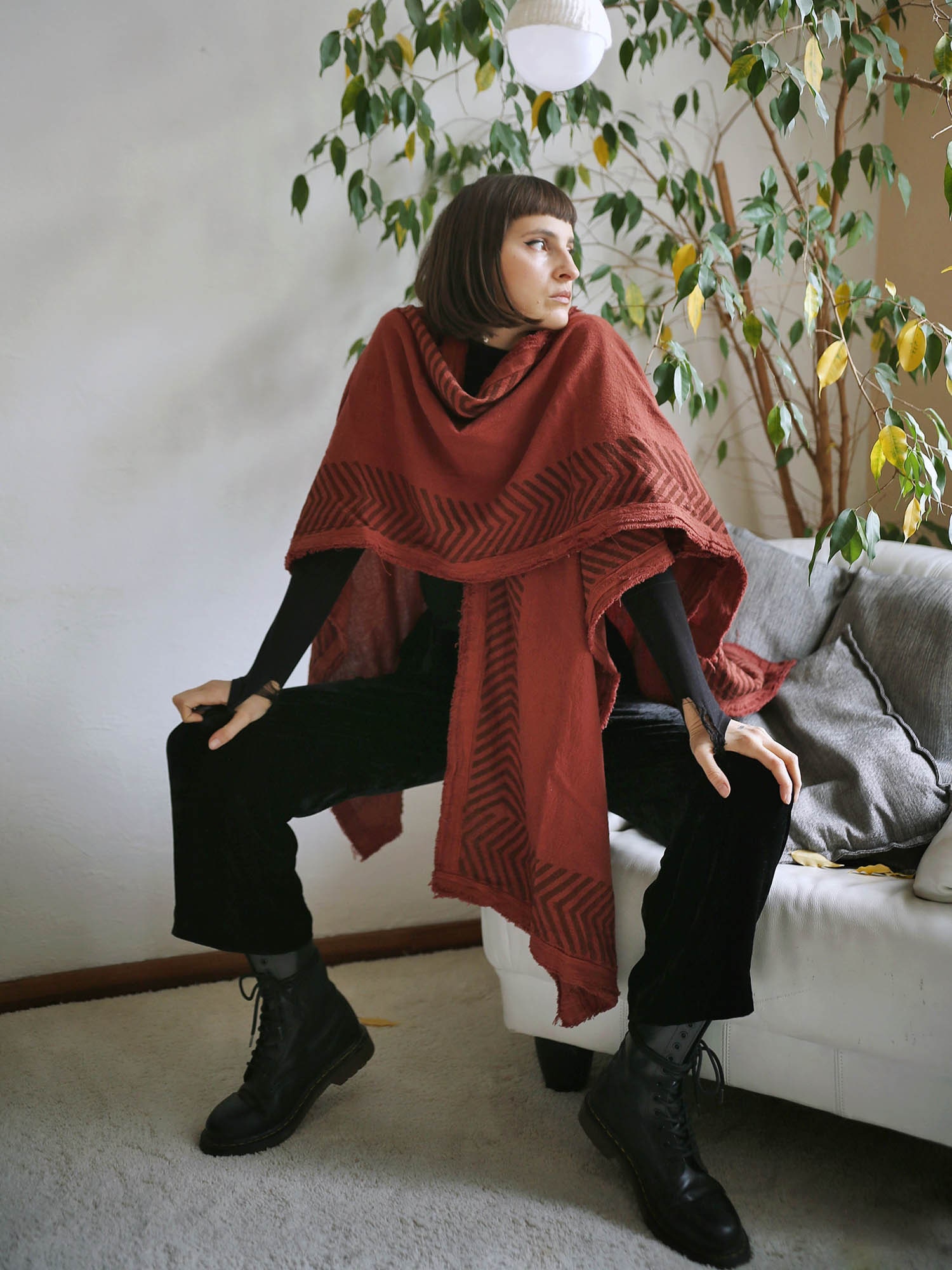 Unisex bawełniana peleryna – Kaftan Wrap Coat – bawełniana