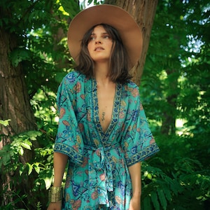 Robe Kimono, Robe de chambre, Kimono vintage, Robe de mariée, Boho Kimono, Loungewear image 7