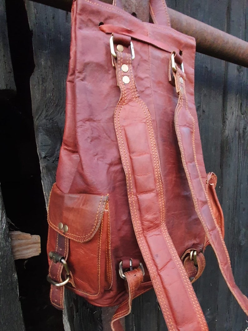 Vintage Backpack Backpack Leather Backpack Leather Bag