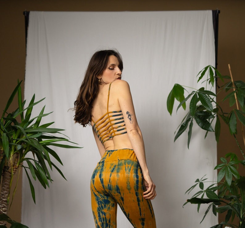 Stylish batik top summer top batik bikini top festival top top leggings combination image 3