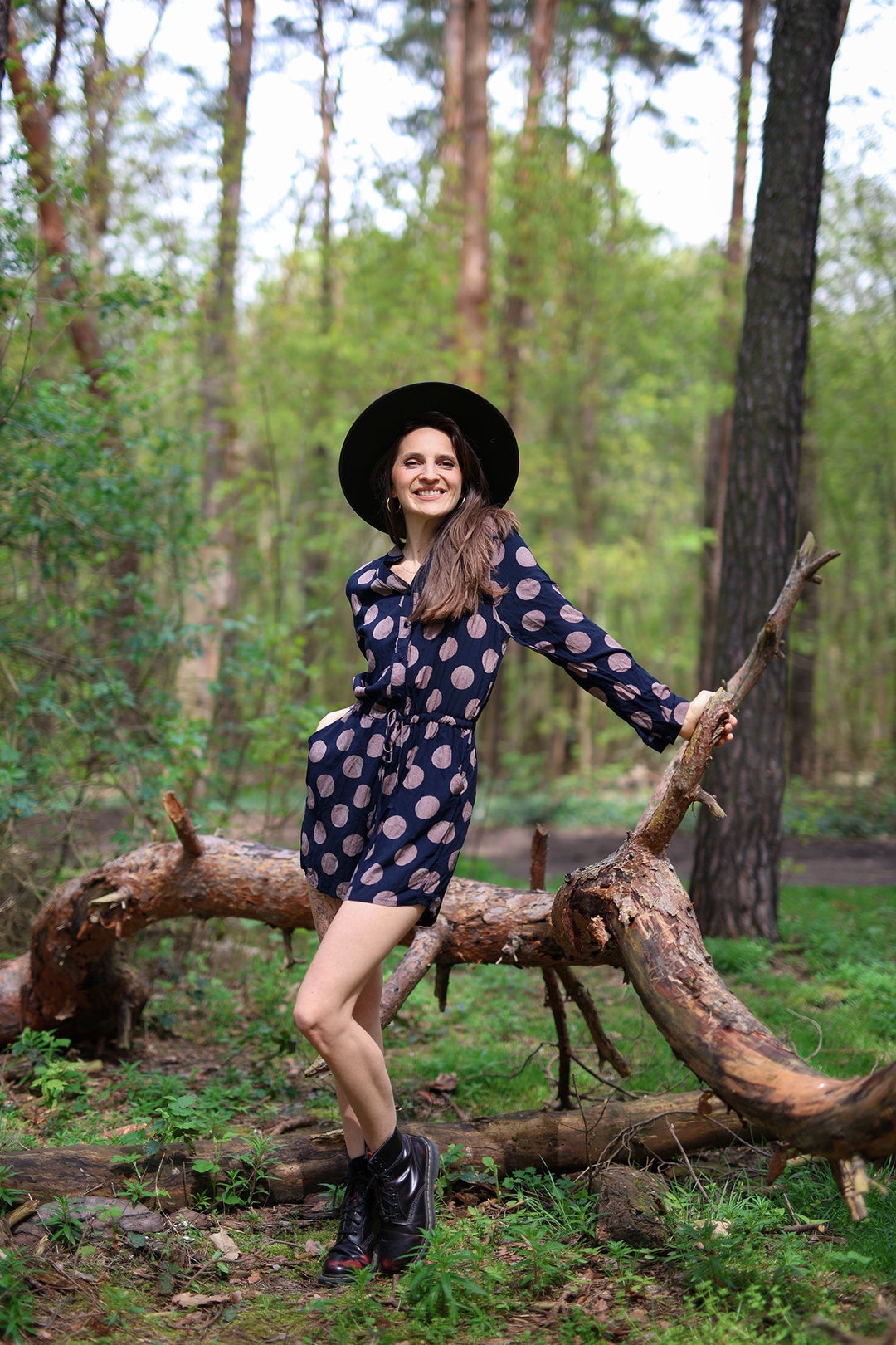 Boho Print Short Sleeve Shirred Waist Fit Jumpsuit