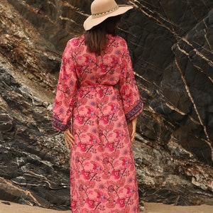 Kimono Robe, Dressing Gown, Vintage Kimono, Bridal Robe, Boho Kimono, Loungewear image 4