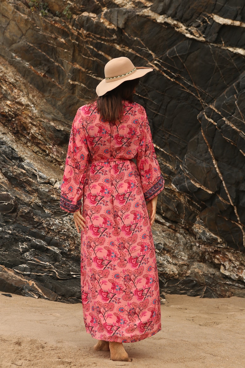 Kimono Robe, Dressing Gown, Vintage Kimono, Bridal Robe, Boho Kimono, Loungewear image 4