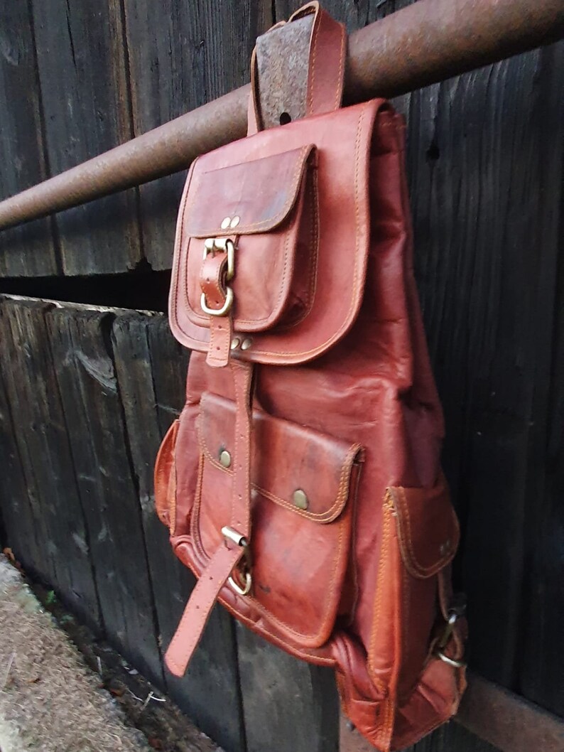 Vintage Backpack Backpack Leather Backpack Leather Bag