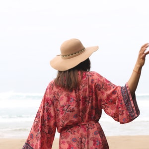 Kimono Robe, Dressing Gown, Vintage Kimono, Bridal Robe, Boho Kimono, Loungewear image 8