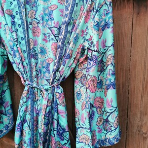 Silk Kimono Robe, Dressing Gown, Vintage Kimono, Bridal Robe, Boho Kimono, Loungewear