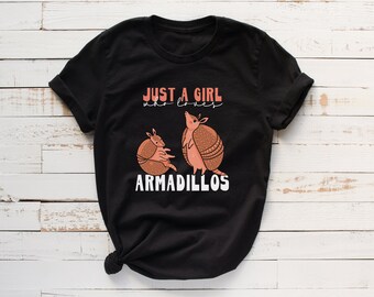 Armadillo Shirt - Just A Girl Who Loves Armadillos - Premium Unisex Classic Fit T-Shirt - Armadillo Lover Gift S0060