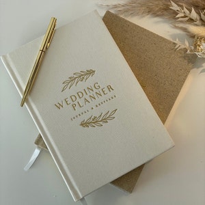 Luxury Ivory Wedding Planner Book, Wedding Planner Journal & Keepsake, Bride Gift , Engagement Gift, Wedding Organizer, Eucalyptus Design