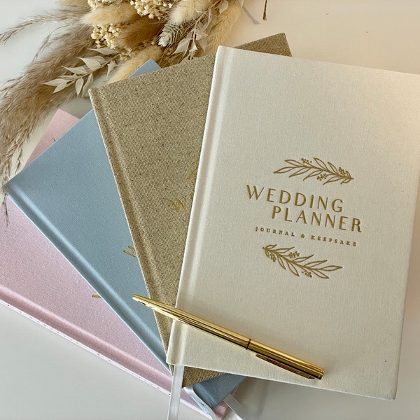 Wedding Planner Book, Wedding Planner Journal & Keepsake, Bride Gift , Engagement Gift, Wedding Organizer, Eucalyptus Design
