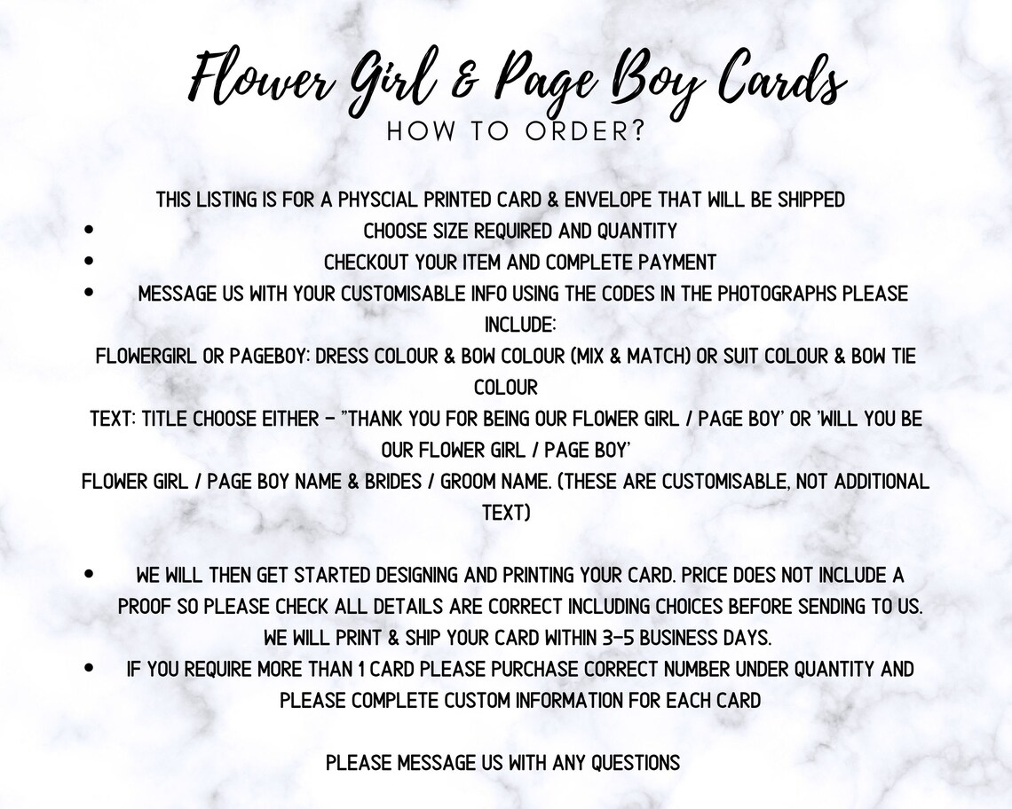 Flower Girl Proposal Card Will You Be Our Flower Girl Card Etsy UK