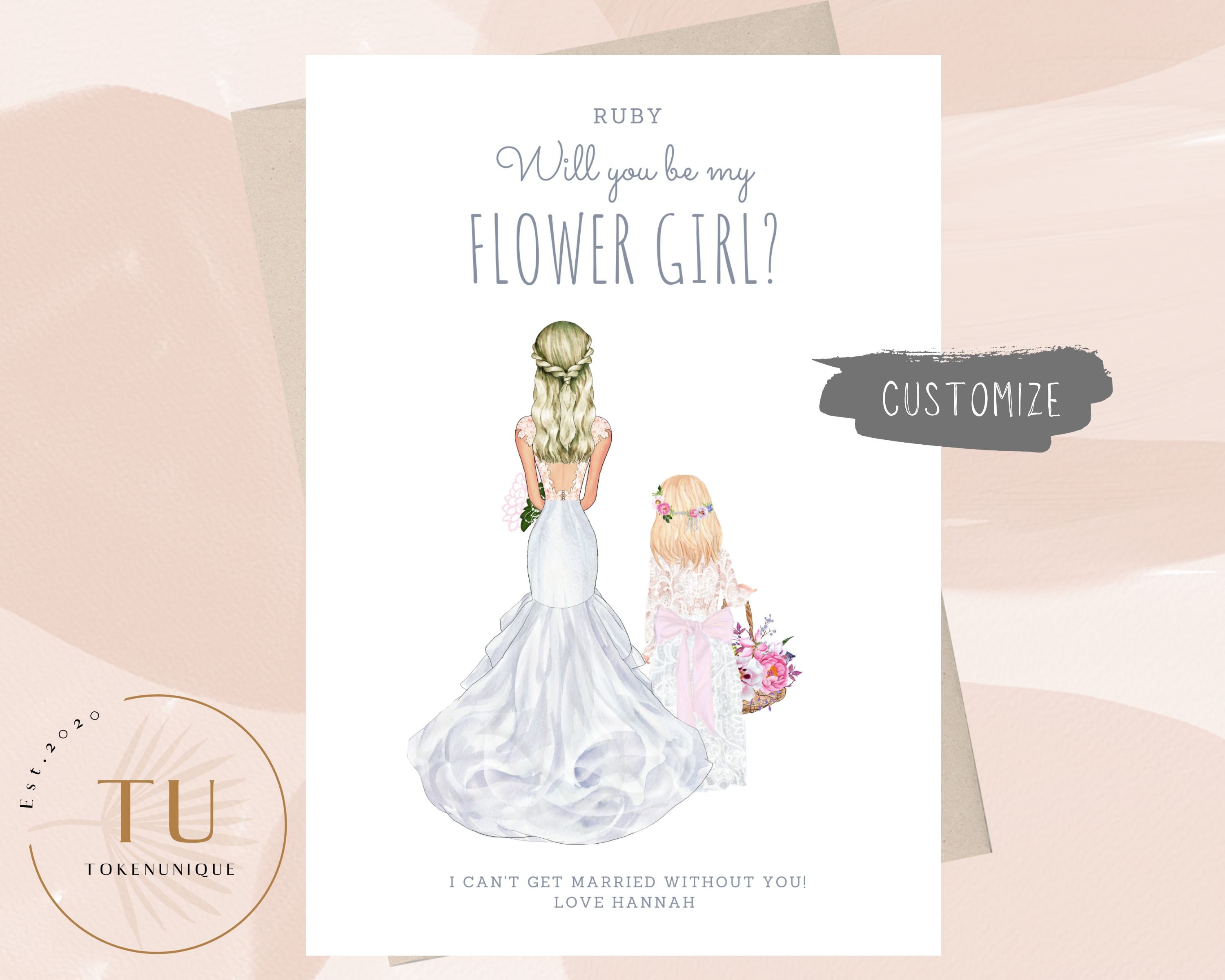 Will You Be My Flower Girl Card Personalised Flower Girl Etsy