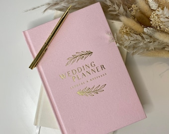 Luxus Blush Pink Hochzeitsplaner Buch, Hochzeitsplaner Journal & Andenken, Brautgeschenk, Verlobungsgeschenk, Hochzeitsorganisator, Eukalyptus