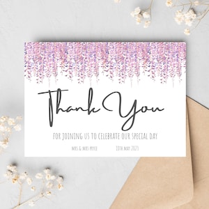 Carte de remerciement de mariage - Personnalisée - Invité de mariage Merci - Carte de remerciement Fête de mariage - Pastel Eucalyptus - Cadeau Merci